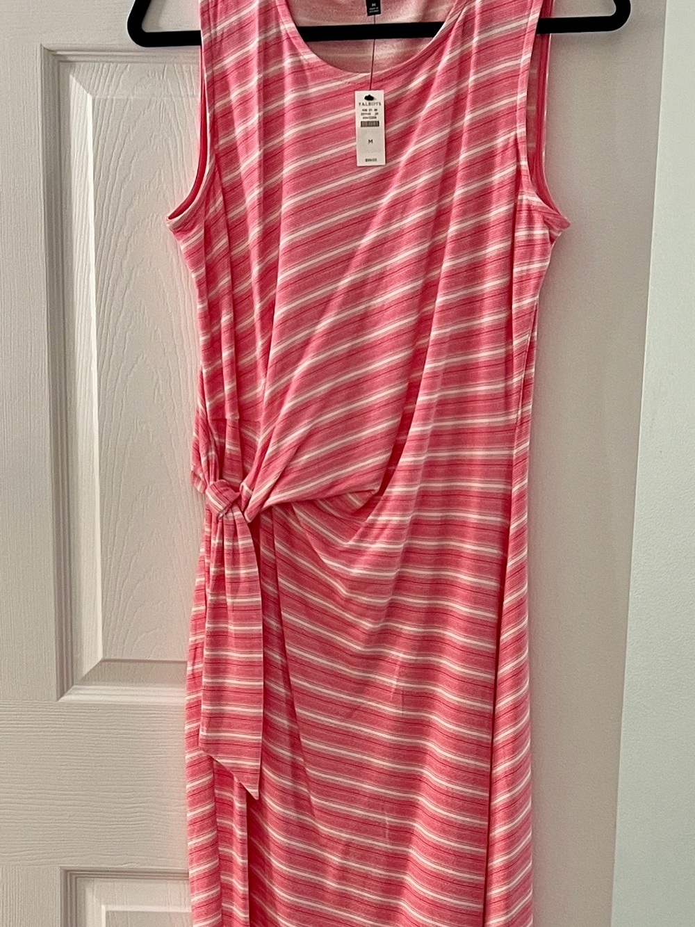 Talbots Pink and White Striped Knee Length Dress - NWT!